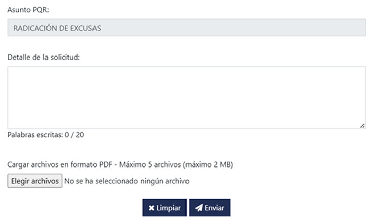 Crear solicitud